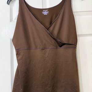 SPANX Tan V-Neck Top